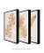 Conjunto 3 Quadros Golden Flowers - Quadros para Decoração - Empório dos Quadros