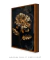 Quadro Decorativo Flor Pétalas Douradas Fundo Preto 2 na internet