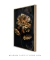 Quadro Decorativo Flor Pétalas Douradas Fundo Preto 2