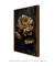 Quadro Decorativo Flor Pétalas Douradas Fundo Preto 2 na internet