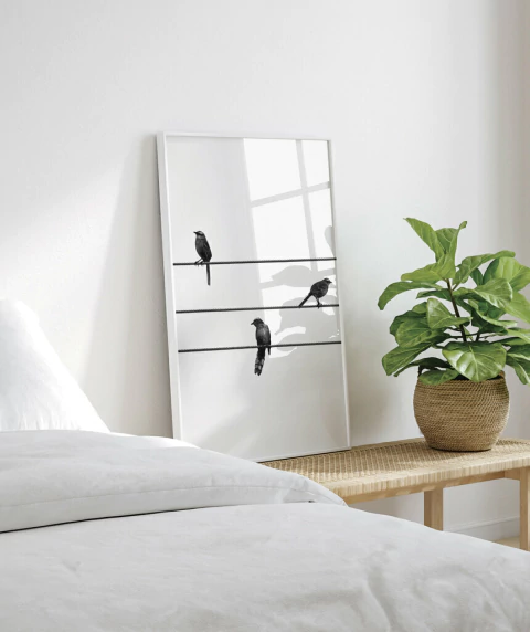 Quadro Pássaros no Fio