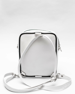MINI BAG MOCHILA ZÍPER BRANCA COURO na internet
