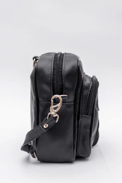 MINI BAG MOCHILA ZÍPER PRETA COURO - loja online