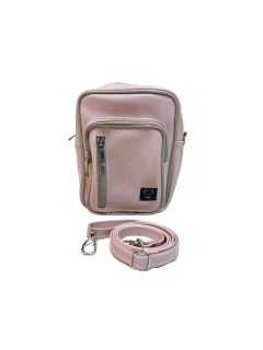 MINI BAG MOCHILA ROSA BEBÊ COURO - Tanto Faz!