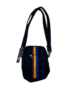 BAG SLIM PRETA COM ARCO-ÍRIS - comprar online