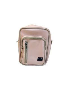 MINI BAG MOCHILA ROSA BEBÊ COURO