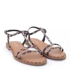 Sandália Rasteira Anisha Animal Print Lia Line na internet