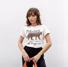 T-shirt feminina Paradise branca - comprar online