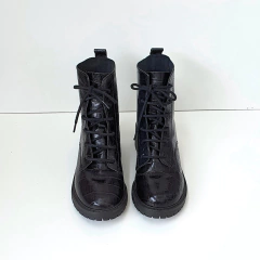 BOTA COTURNO GIULIA DOMNA CROCO PRETO - Loja Cléo