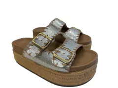 SANDÁLIA FLATFORM METALIZADA KAREN - comprar online