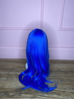 Peluca Lacia Con Flequillo Azul Francia Premium en internet