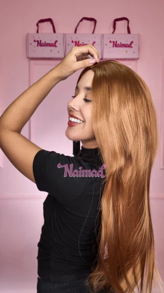 Peluca Lacia Sin Flequillo Clasica 70cm Cobrizo en internet