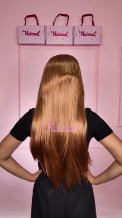 Peluca Lacia Sin Flequillo Clasica 70cm Cobrizo - NAIMAD