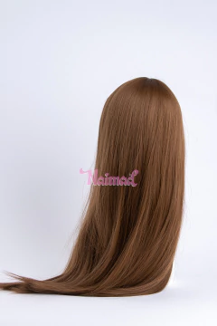 Peluca Lacia Sin Flequillo Castaño Caramelo Premium - comprar online