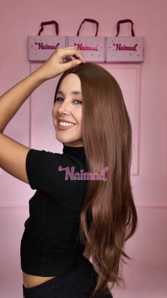 Peluca Lacia Sin Flequillo Castaño Caramelo Premium - comprar online