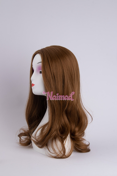 Peluca sin flequillo con ondas Dark Caramel Premium en internet