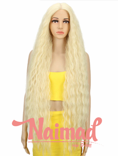 Peluca lace front Rubia frizada de 110cm - comprar online