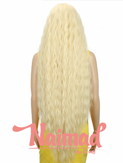 Peluca lace front Rubia frizada de 110cm - tienda online