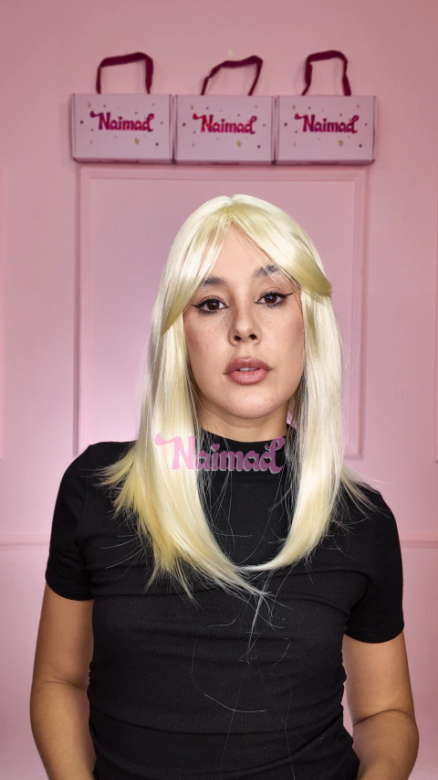 Peluca Bob Largo con Flequillo Rubio Platinado - comprar online