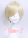Peluca corta rubia con flequillo Shook Model