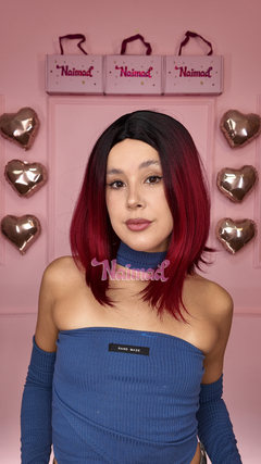 Peluca Corta Bob Sin Flequillo Rojo en Degrade Premium - comprar online