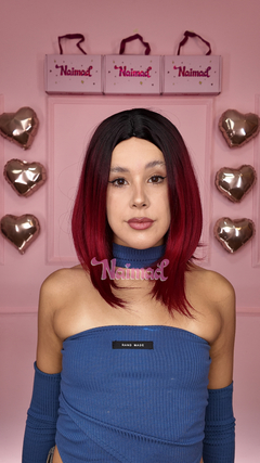 Peluca Corta Bob Sin Flequillo Rojo en Degrade Premium en internet