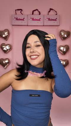 Peluca Corta Bob Sin Flequillo Negro Premium - NAIMAD