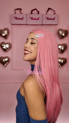 Peluca Lacia Sin Flequillo Rosa Bubblegum Premium en internet