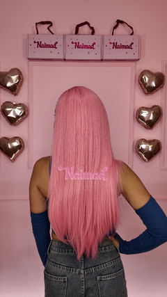 Imagen de Peluca Lacia Sin Flequillo Rosa Bubblegum Premium