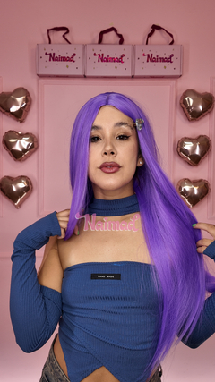 Peluca Lacia Sin Flequillo Lavanda Premium - tienda online