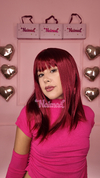 Peluca Bob Largo con Flequillo Caoba - comprar online