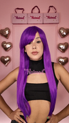 Peluca Lacia Con Flequillo Largo Violeta - comprar online