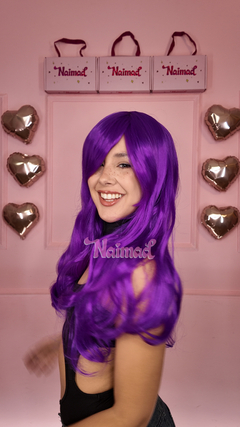 Peluca Ondulada Con Flequillo Violeta en internet