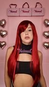 Peluca Lacia Con Flequillo Largo Rojo Persa - comprar online