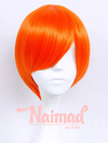 Peluca corta naranja con flequillo Shook Model