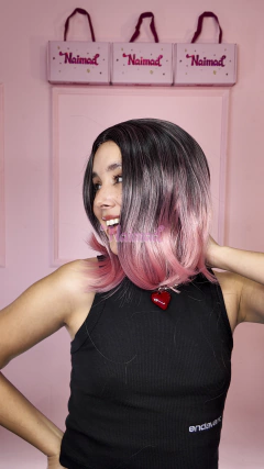 Peluca Pink Carre sin Flequillo - NAIMAD