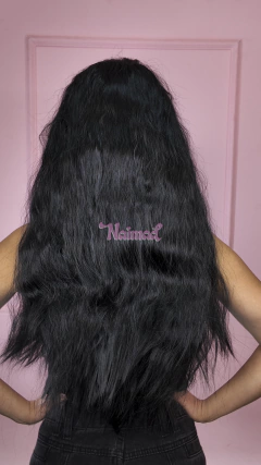 Peluca frizada negra sin flequillo - tienda online