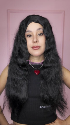 Peluca frizada negra sin flequillo - comprar online
