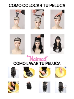Peluca Frizada sin Flequillo rubio dorado - NAIMAD