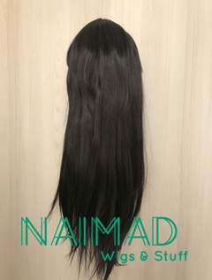 Peluca lacia negra con flequillo - comprar online