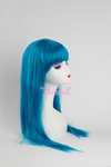 Peluca lacia cian con flequillo - comprar online