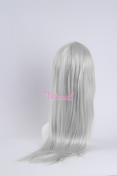 Peluca lacia gris con flequillo - NAIMAD