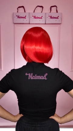 Peluca Carre Bob Corta Con Flequillo Rojo - NAIMAD