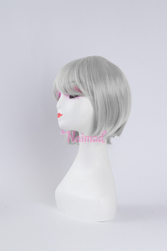 Peluca corta bob gris con flequillo en internet
