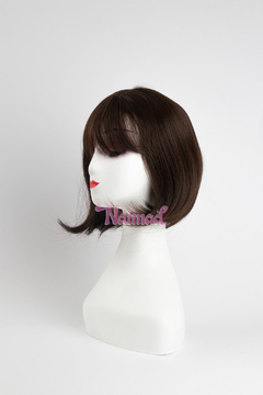 Peluca Carre Bob con Flequillo Castaño Chocolate PREMIUM - comprar online