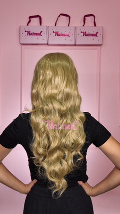 Peluca Con Bucles y Flequillo Rubio Ceniza - tienda online