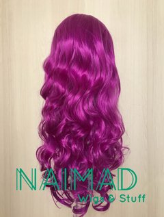 Peluca con bulces violeta con flequillo - comprar online