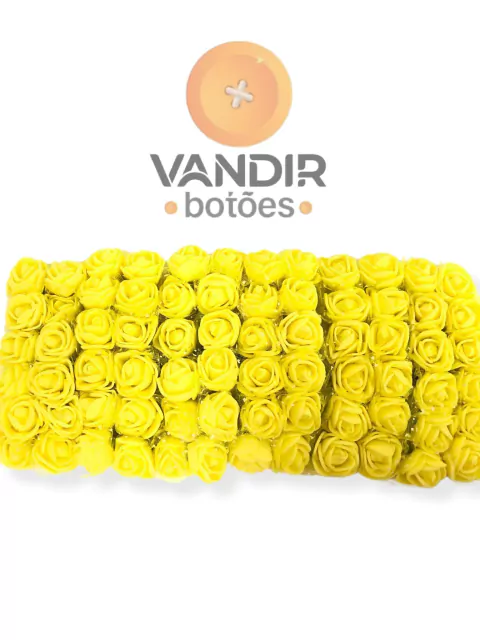 Flor de EVA Amarela com Tule - Pacote com 144 und