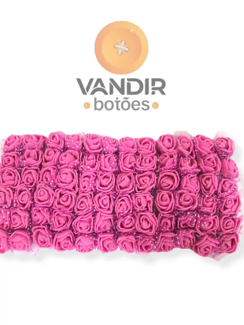 Flor de EVA Rosa com Tule - Pacote com 144 und