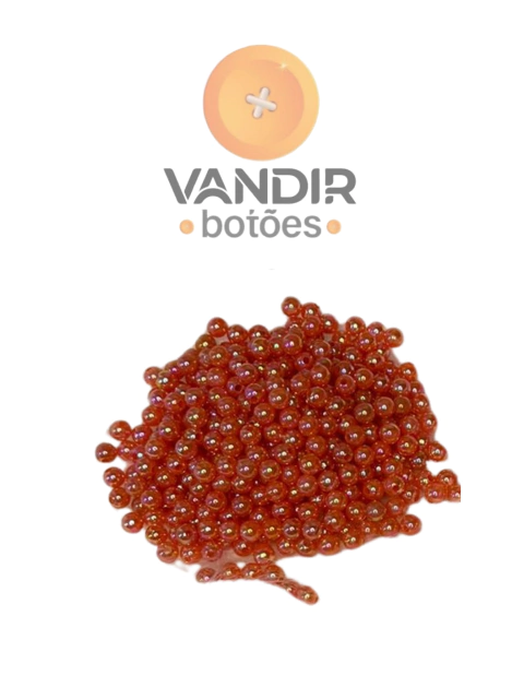 Miçanga Irisada Laranja 6mm pct 250g